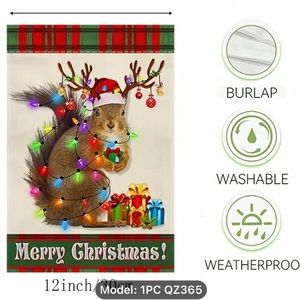 NWT 1pc, Cute Squirrel Merry Christmas Garden Flag 🐿️